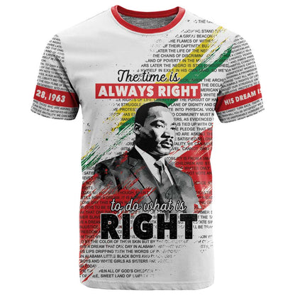 Martin Luther King T shirt Honoring The Legacy White Version