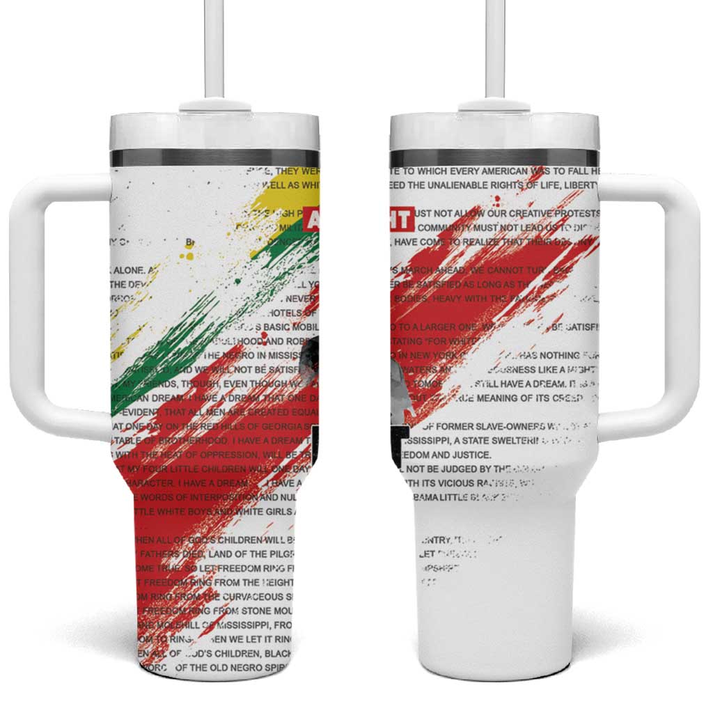 Martin Luther King Tumbler With Handle Honoring The Legacy White Version