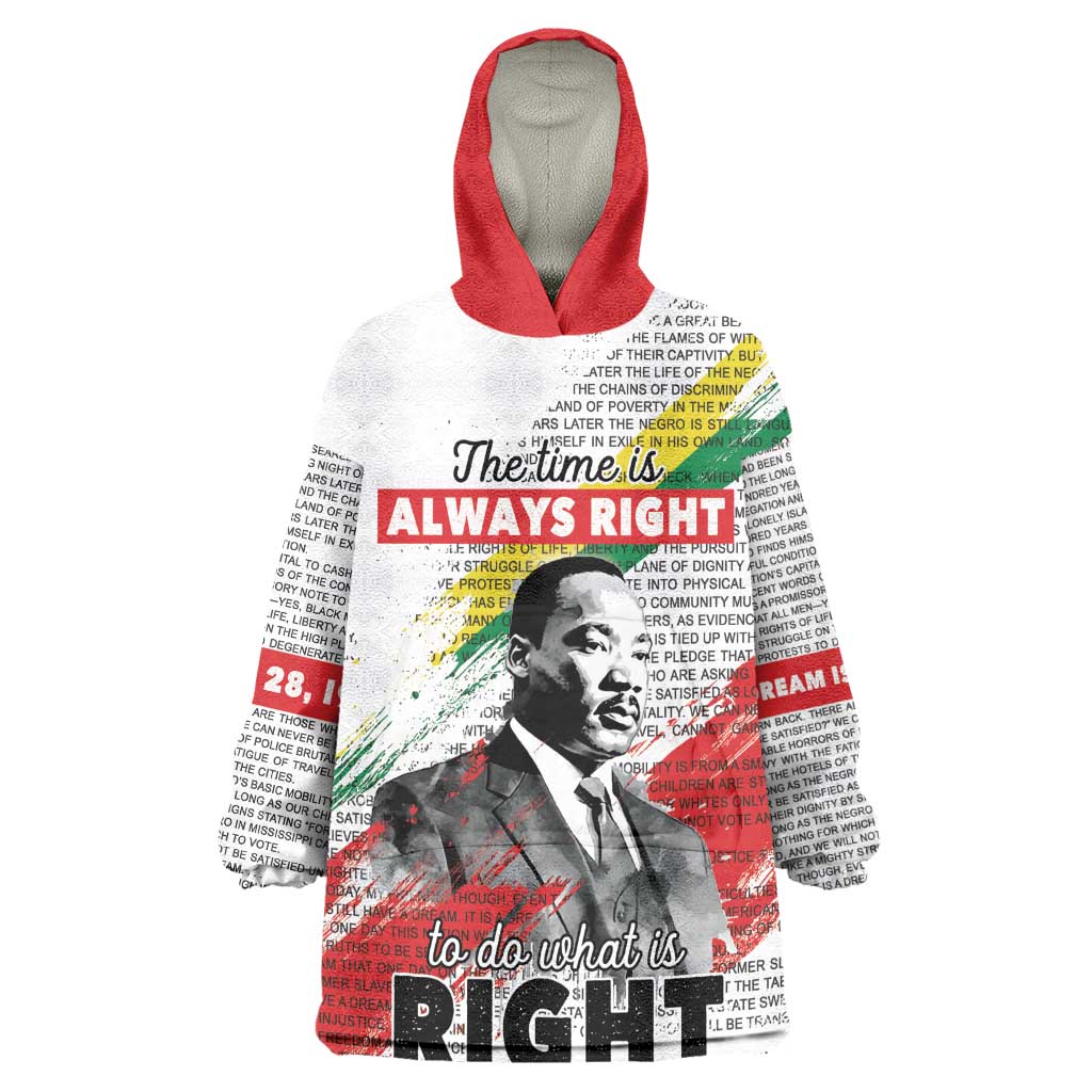 Martin Luther King Wearable Blanket Hoodie Honoring The Legacy White Version