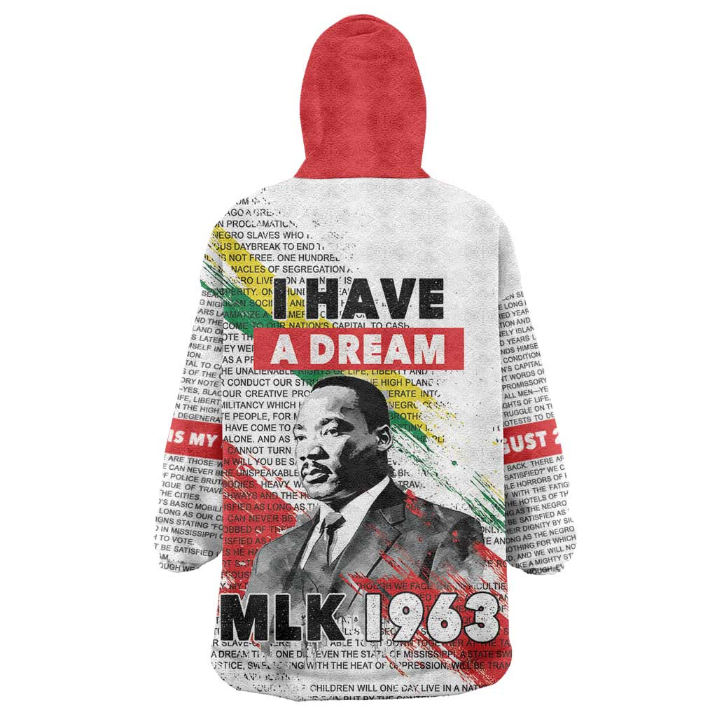 Martin Luther King Wearable Blanket Hoodie Honoring The Legacy White Version