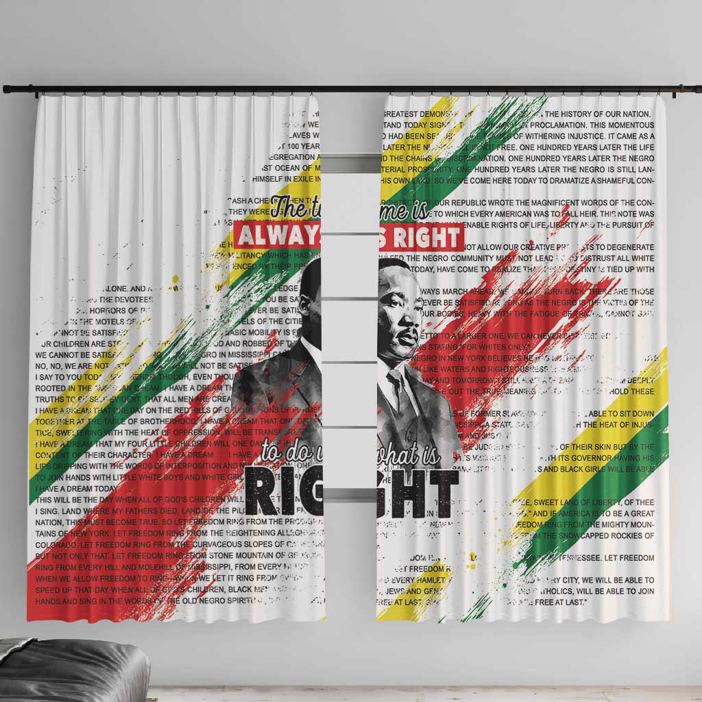 Martin Luther King Window Curtain Honoring The Legacy White Version