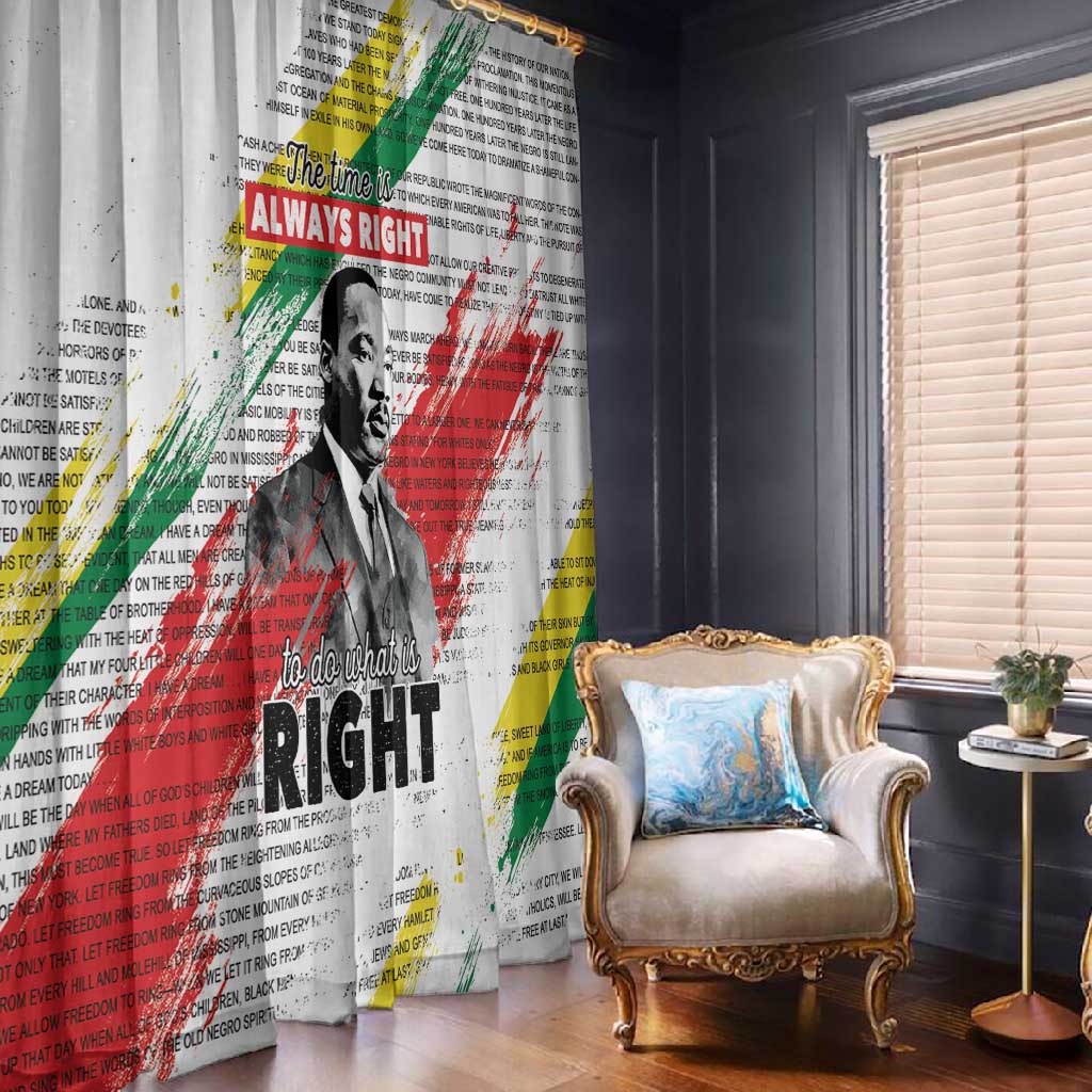 Martin Luther King Window Curtain Honoring The Legacy White Version