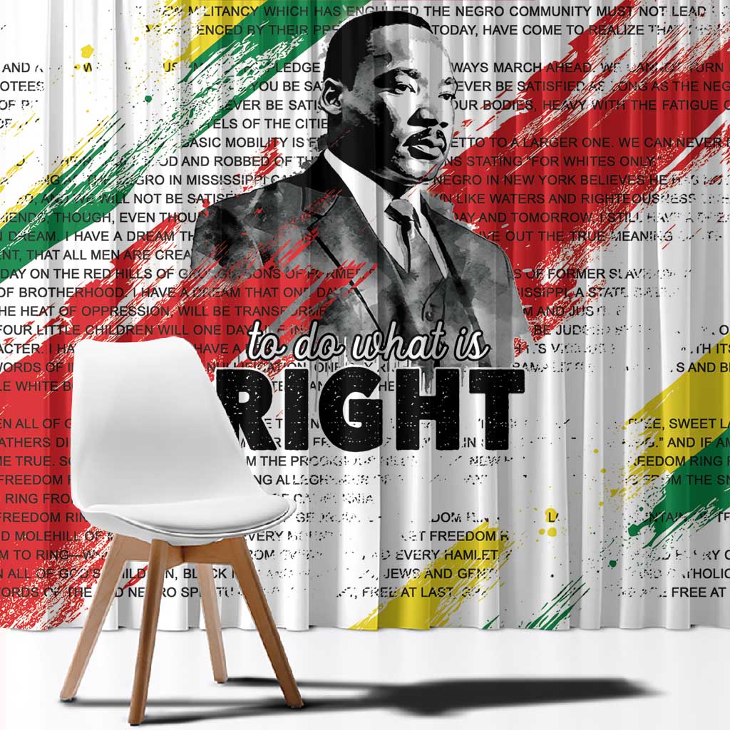 Martin Luther King Window Curtain Honoring The Legacy White Version