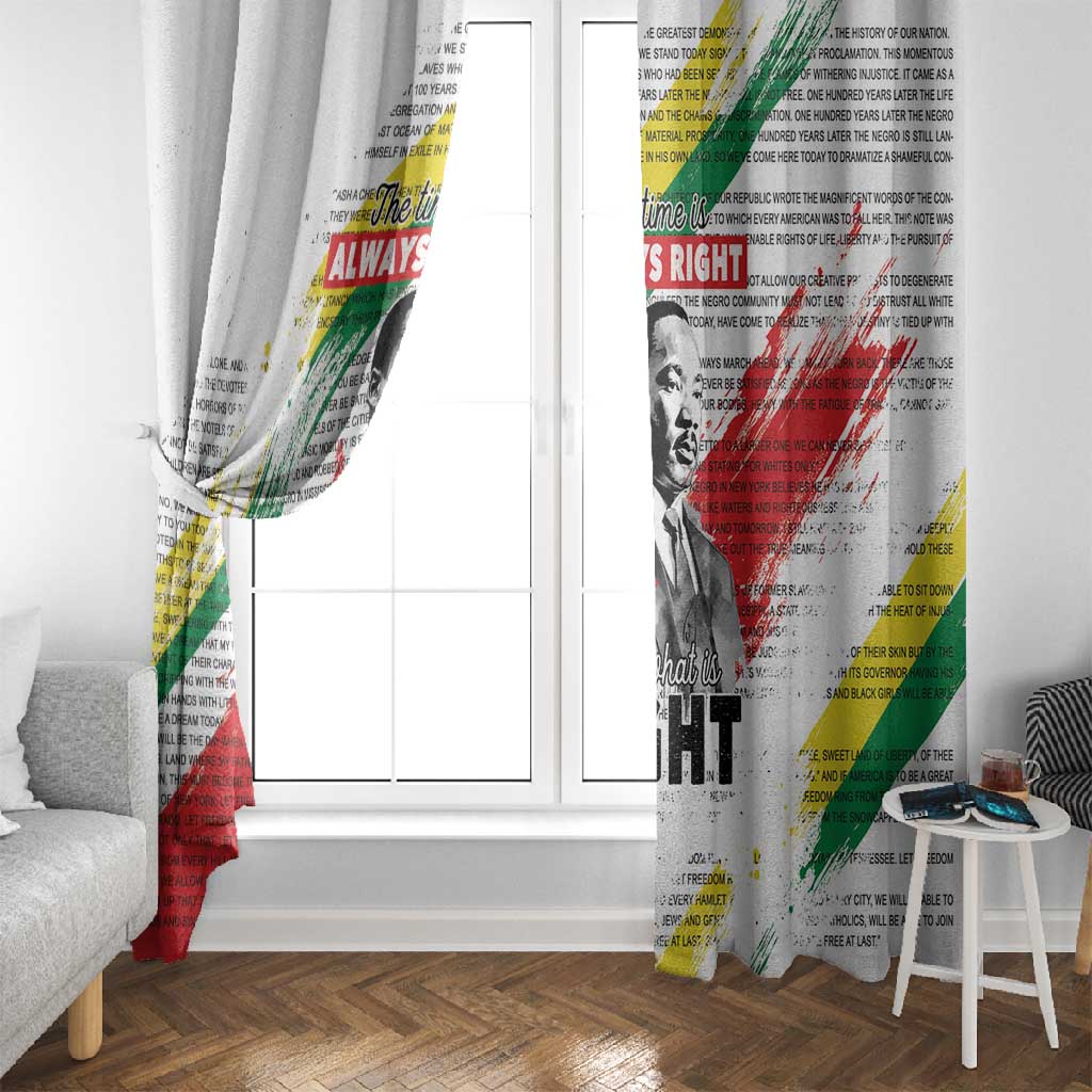 Martin Luther King Window Curtain Honoring The Legacy White Version