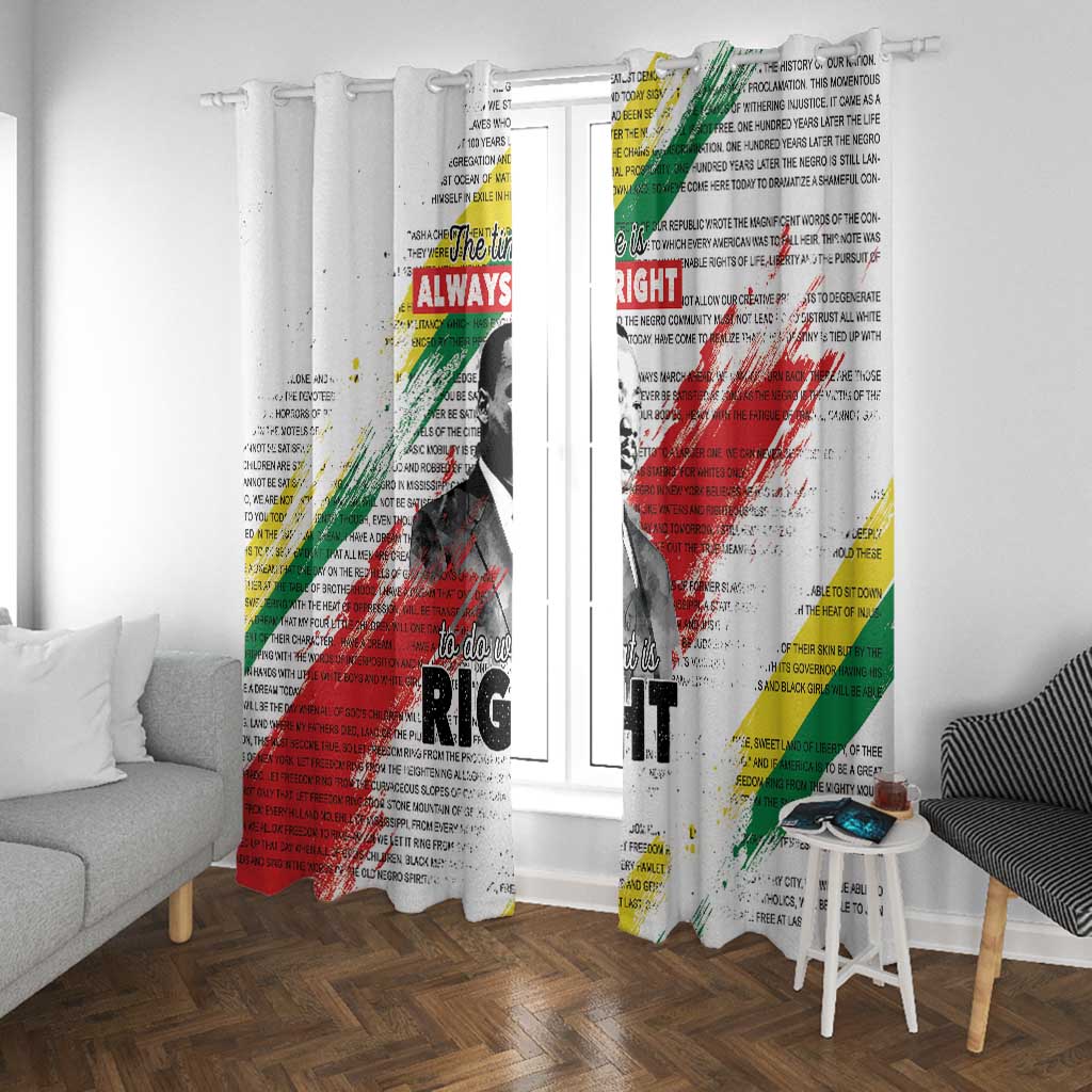 Martin Luther King Window Curtain Honoring The Legacy White Version