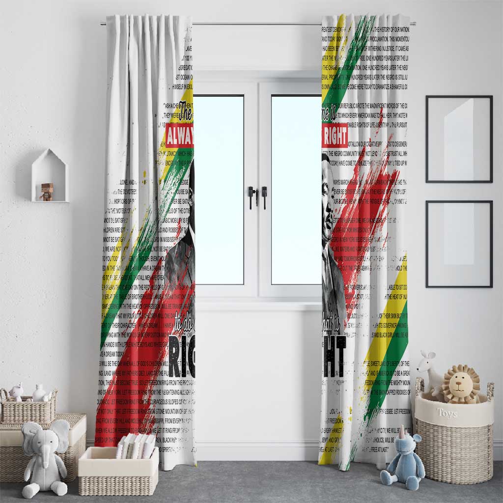 Martin Luther King Window Curtain Honoring The Legacy White Version