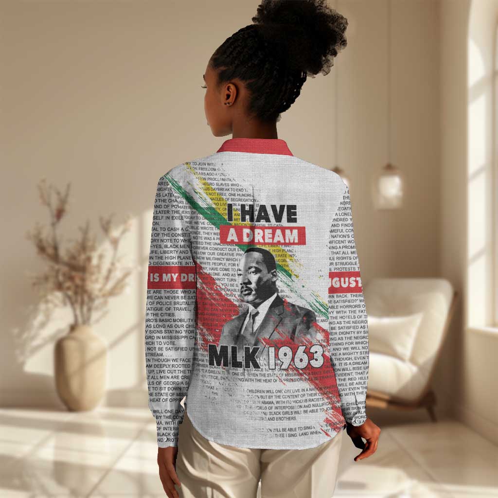 Martin Luther King Women Casual Shirt Honoring The Legacy White Version LT05