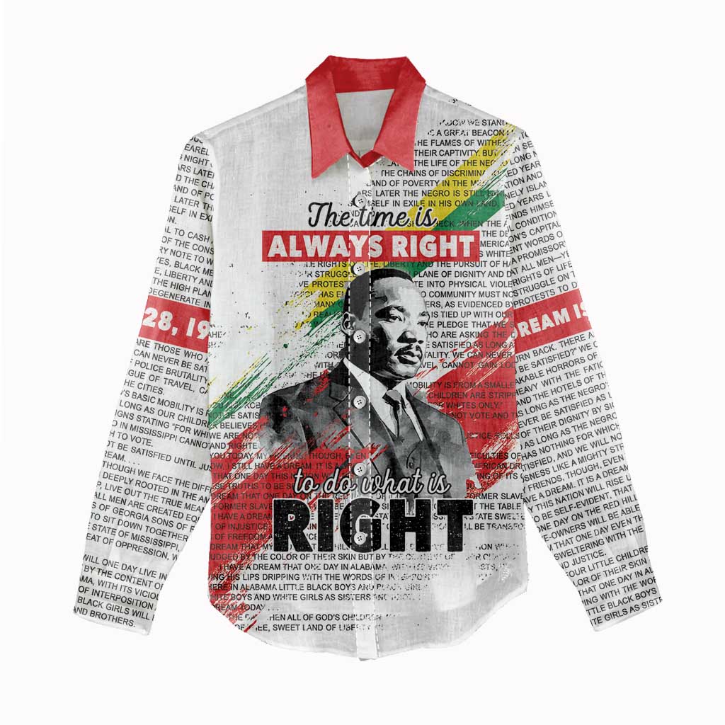 Martin Luther King Women Casual Shirt Honoring The Legacy White Version LT05