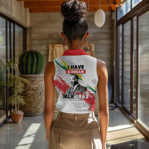 Martin Luther King Women Sleeveless Polo Shirt Honoring The Legacy White Version