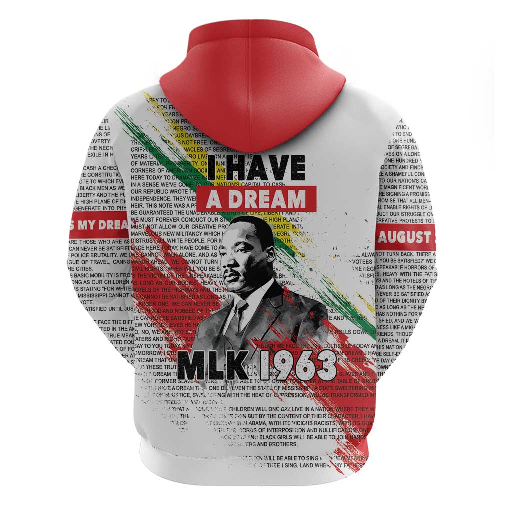 Martin Luther King Zip Hoodie Honoring The Legacy White Version
