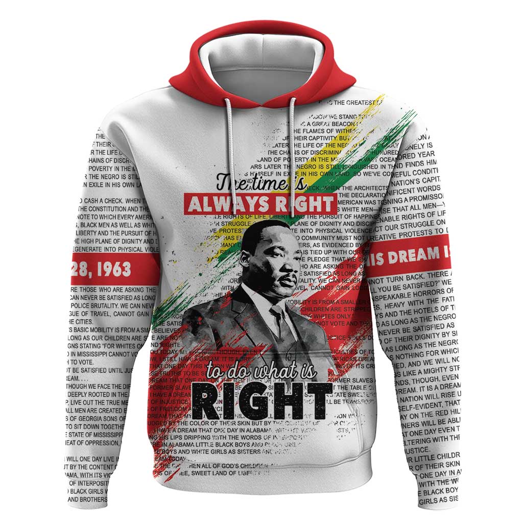 Martin Luther King Zip Hoodie Honoring The Legacy White Version