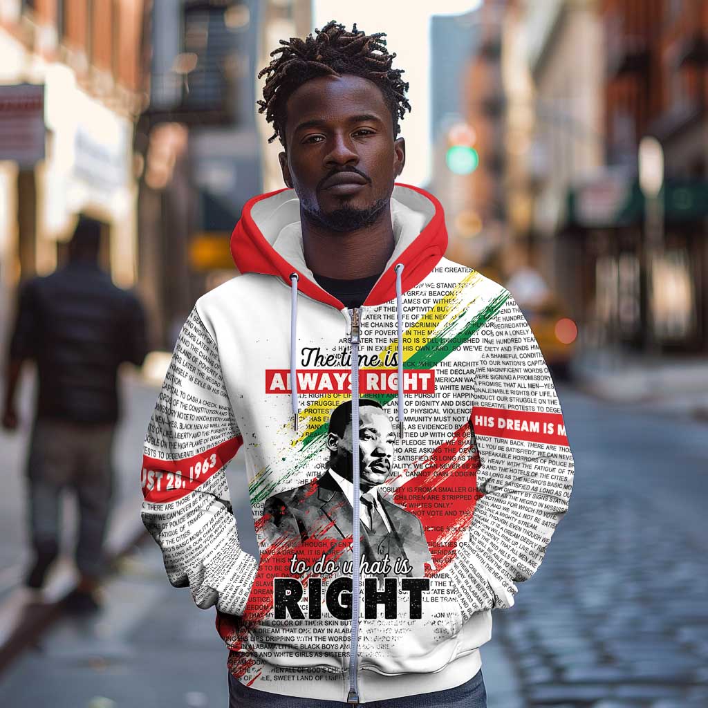 Martin Luther King Zip Hoodie Honoring The Legacy White Version