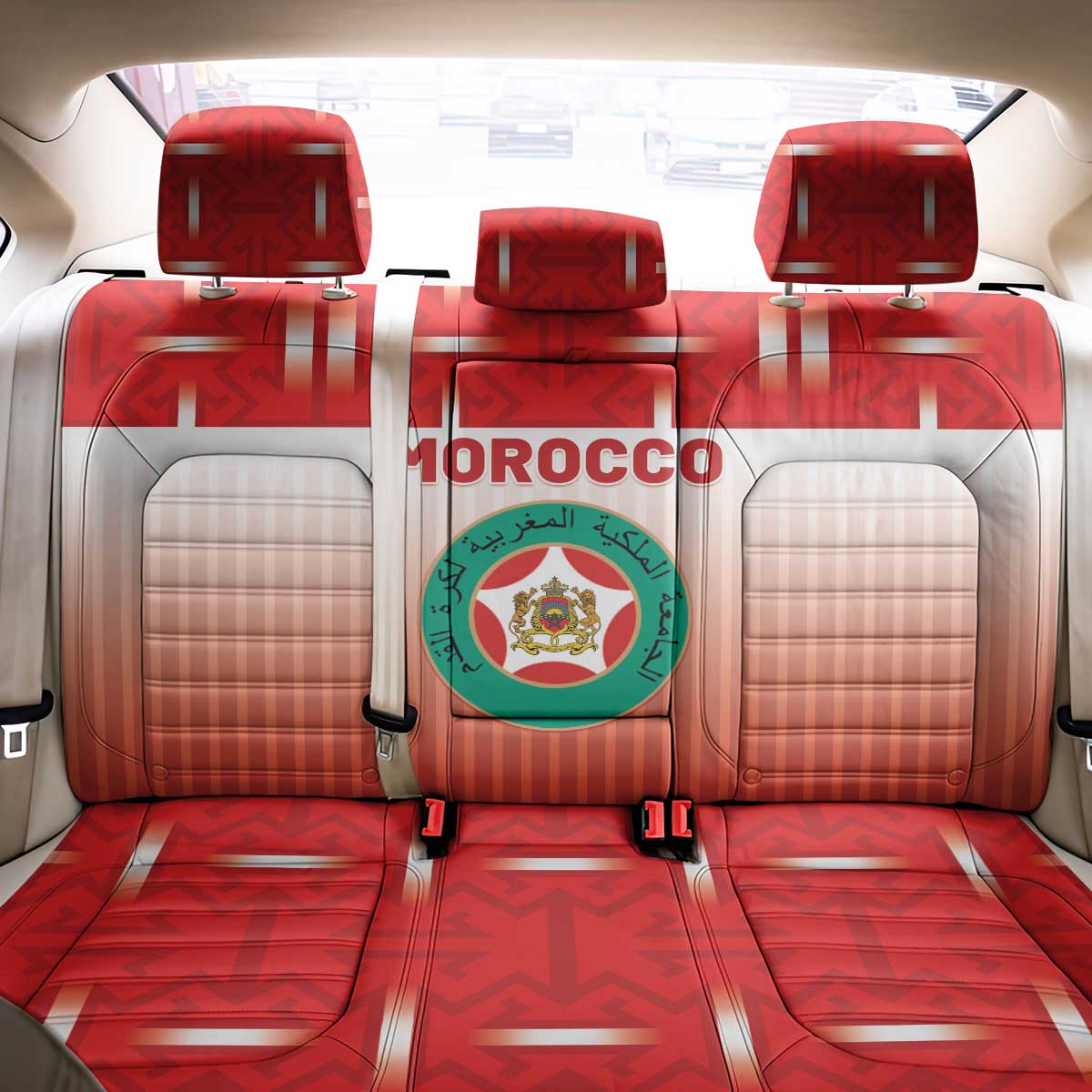 Morocco Football Back Car Seat Cover 1994 Retro Red Version - African Pride
