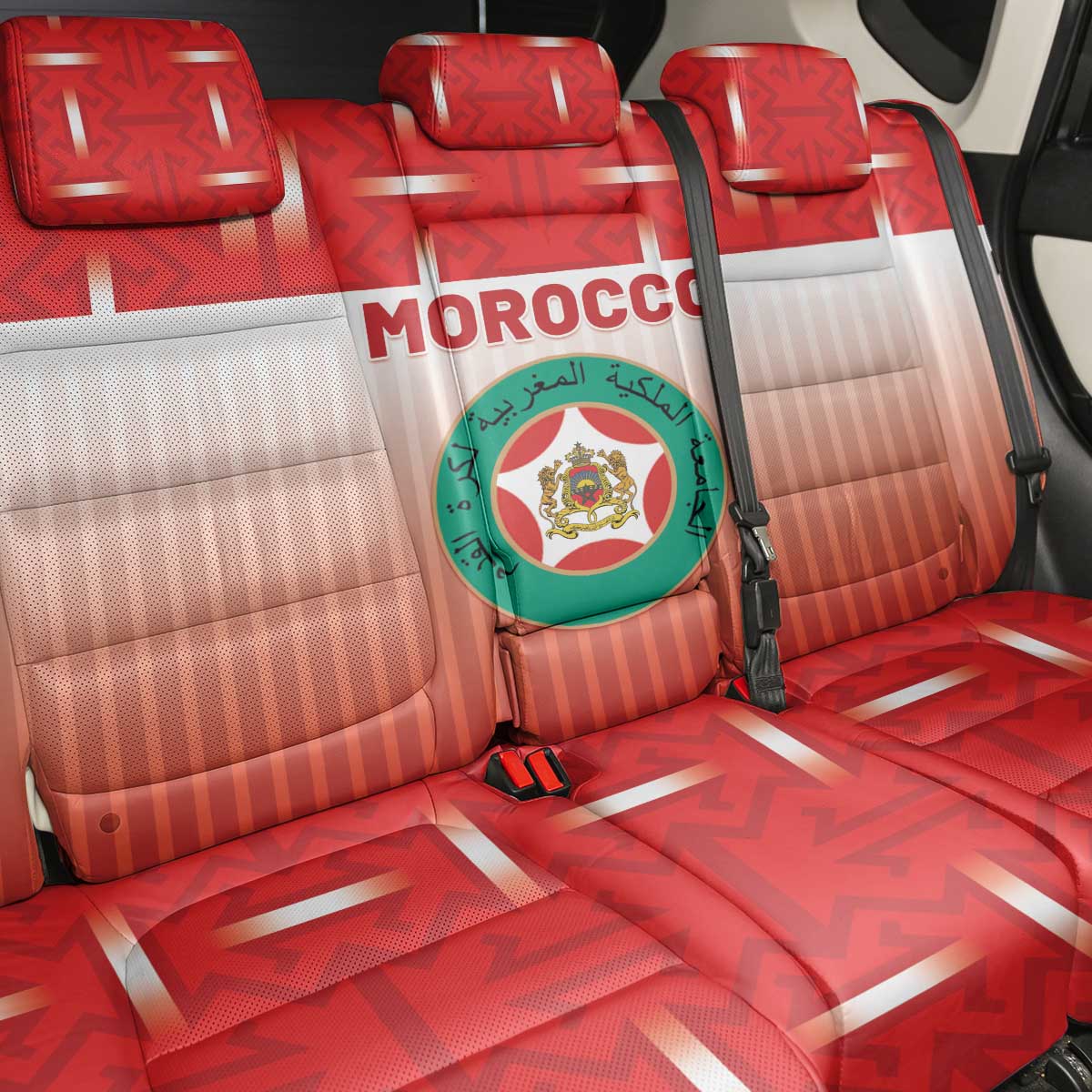 Morocco Football Back Car Seat Cover 1994 Retro Red Version - African Pride