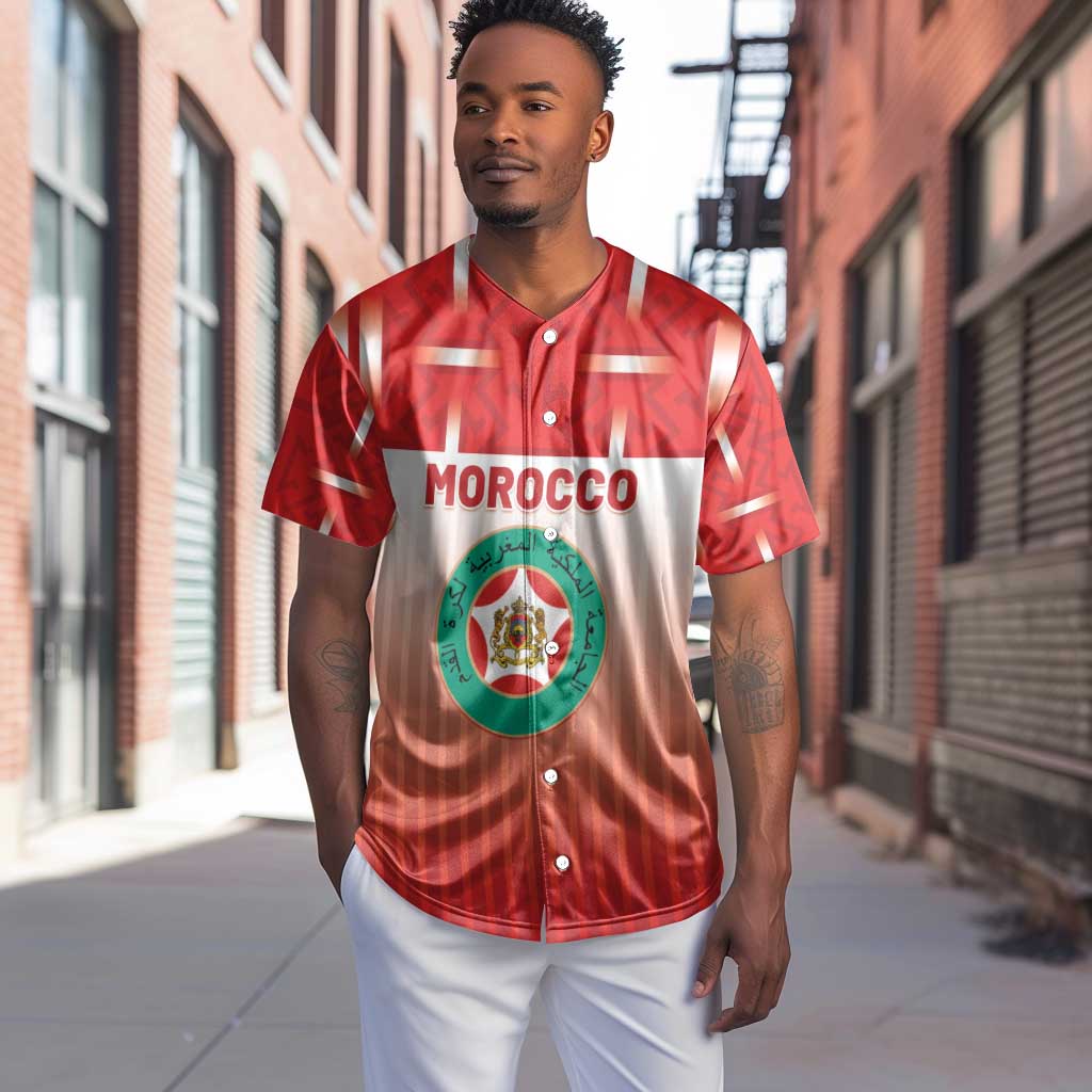 Custom Morocco Football Baseball Jersey 1994 Retro Red Version - African Pride