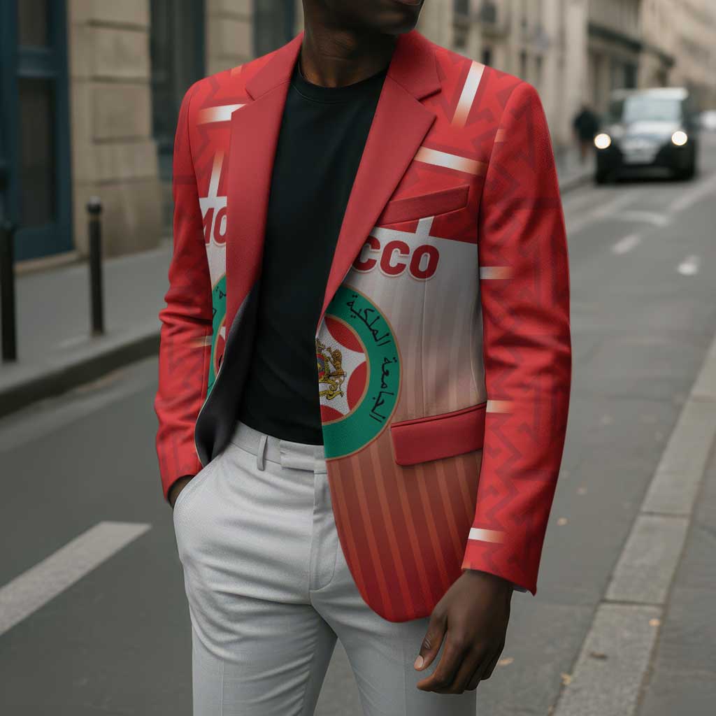 Custom Morocco Football Blazer 1994 Retro Red Version - African Pride