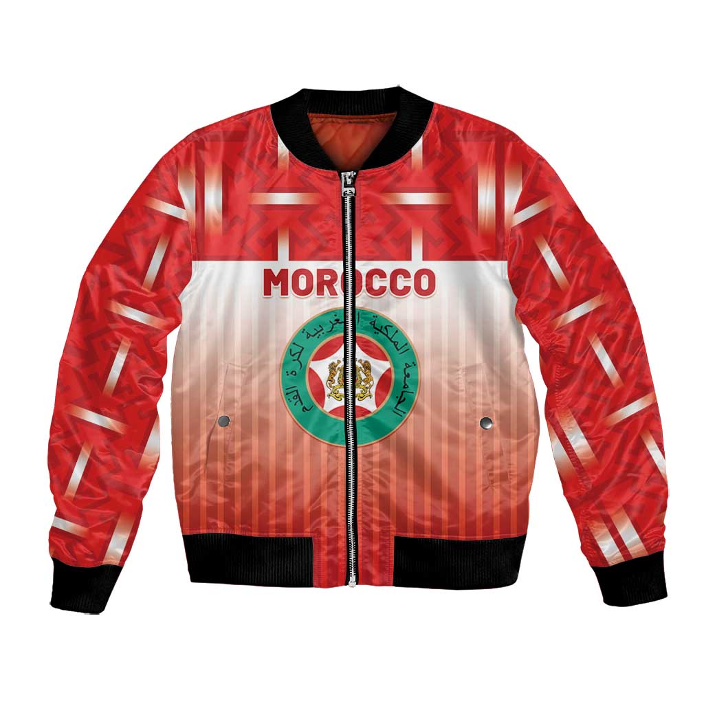 Custom Morocco Football Bomber Jacket 1994 Retro Red Version - African Pride