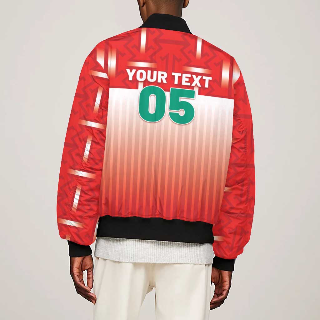 Custom Morocco Football Bomber Jacket 1994 Retro Red Version - African Pride