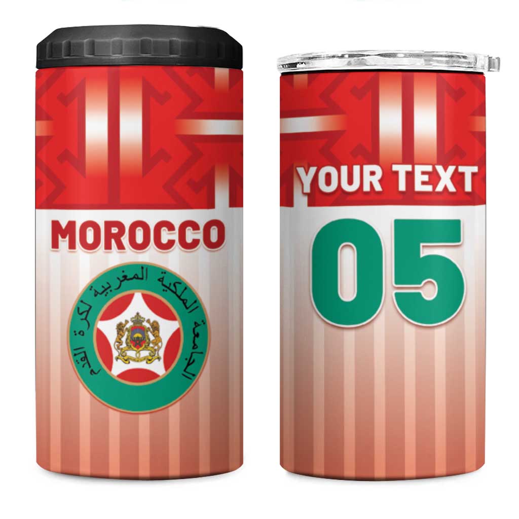 Custom Morocco Football 4 in 1 Can Cooler Tumbler 1994 Retro Red Version - African Pride