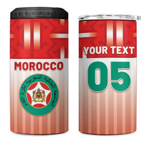 Custom Morocco Football 4 in 1 Can Cooler Tumbler 1994 Retro Red Version - African Pride
