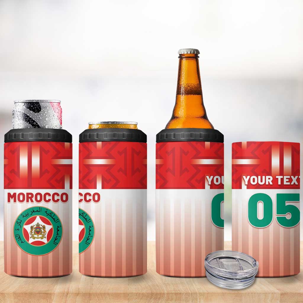 Custom Morocco Football 4 in 1 Can Cooler Tumbler 1994 Retro Red Version - African Pride