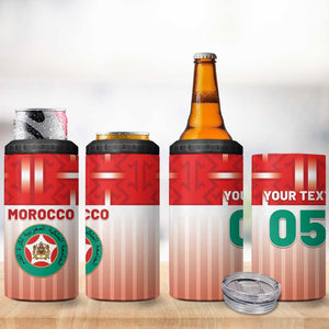 Custom Morocco Football 4 in 1 Can Cooler Tumbler 1994 Retro Red Version - African Pride