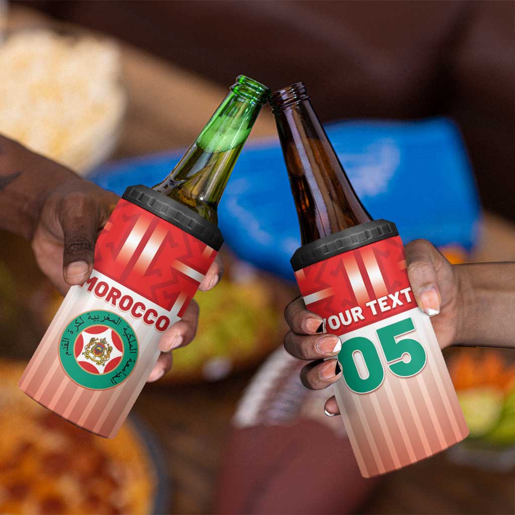 Custom Morocco Football 4 in 1 Can Cooler Tumbler 1994 Retro Red Version - African Pride