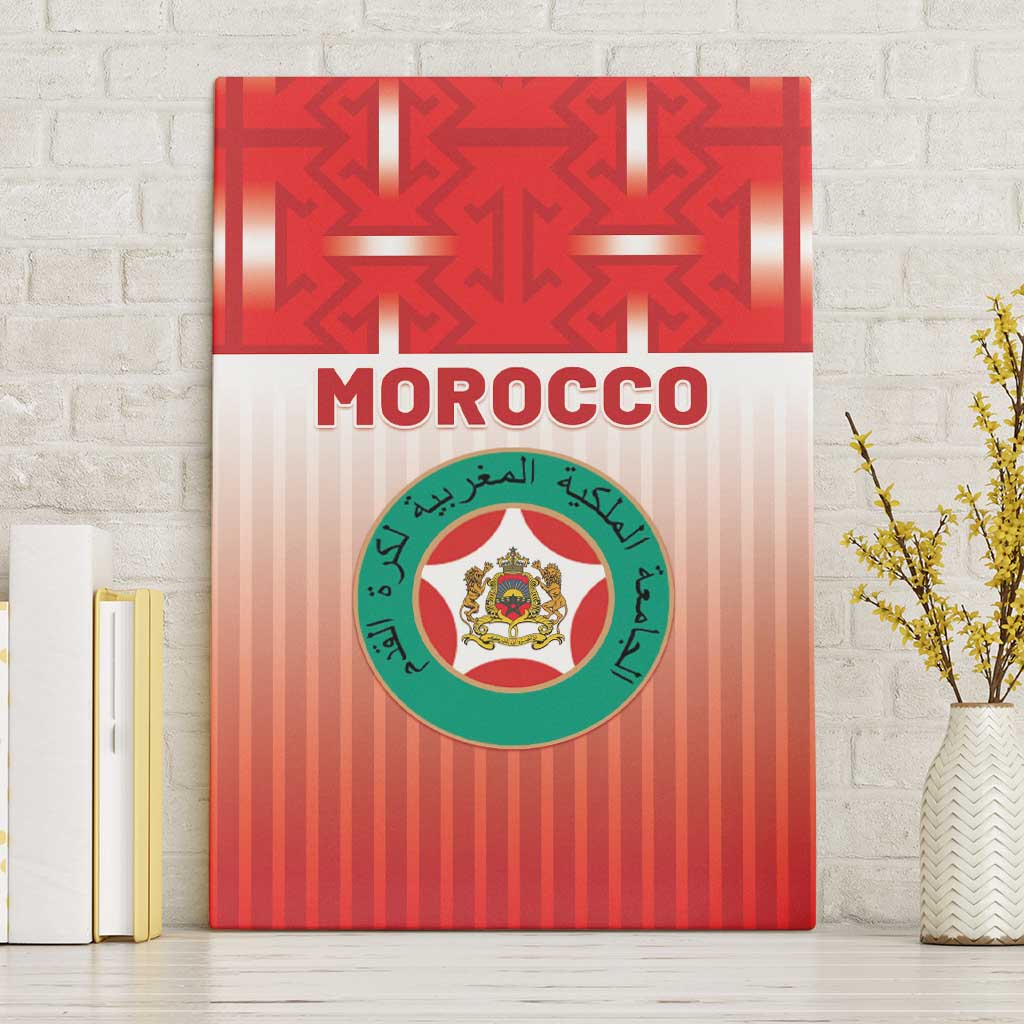Morocco Football Canvas Wall Art 1994 Retro Red Version - African Pride