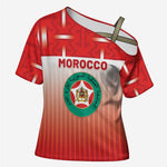 Custom Morocco Football Cross Shoulder Shirt 1994 Retro Red Version - African Pride