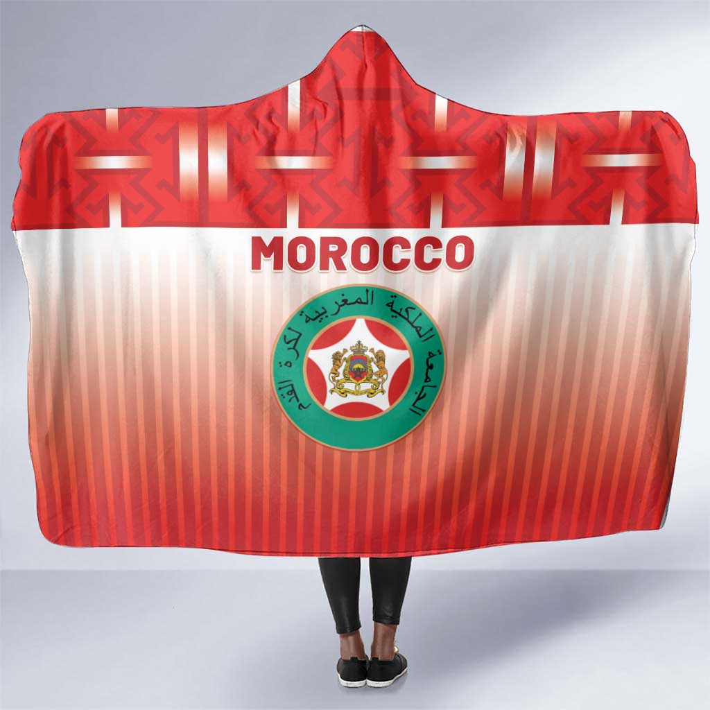 Morocco Football Hooded Blanket 1994 Retro Red Version - African Pride