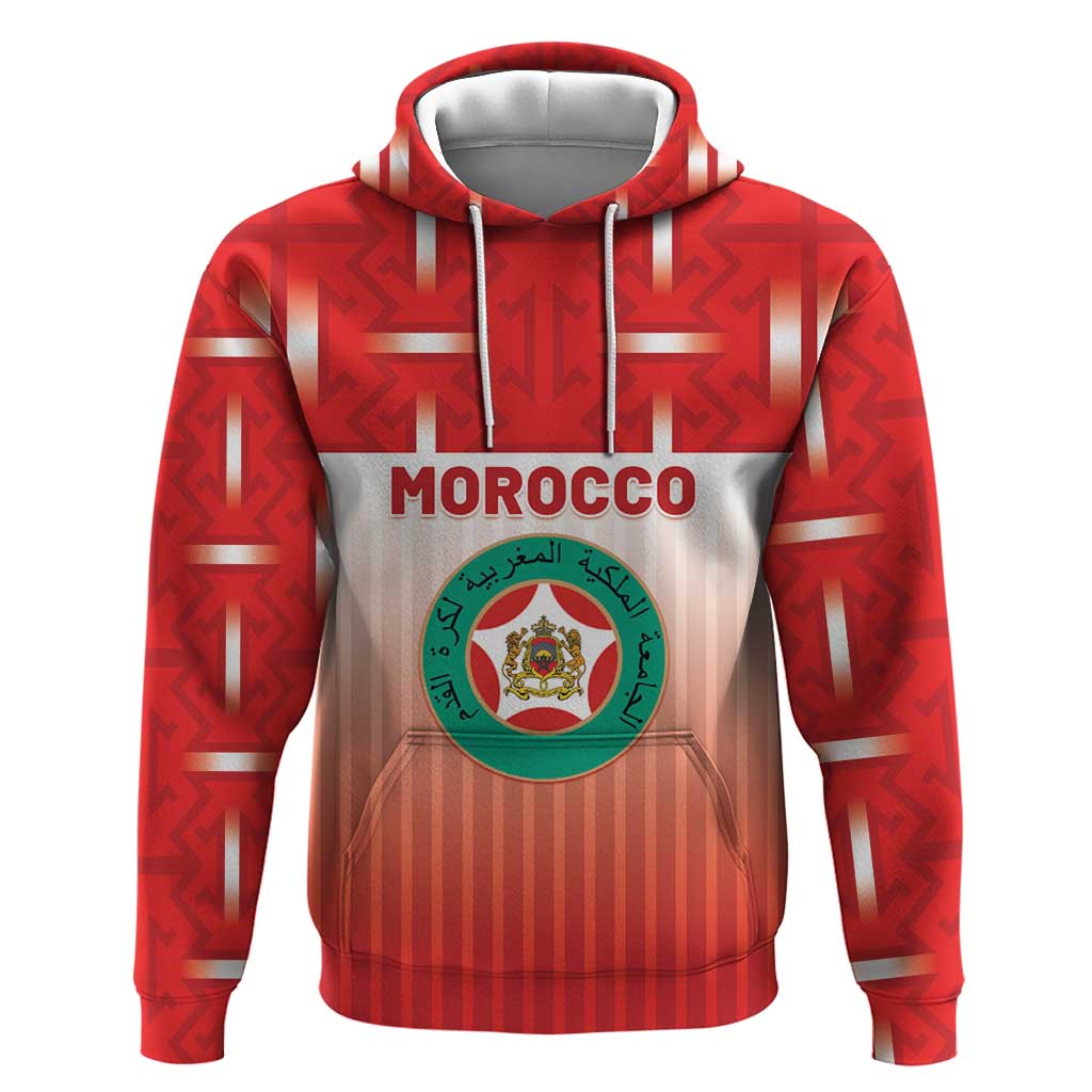 Custom Morocco Football Hoodie 1994 Retro Red Version - African Pride