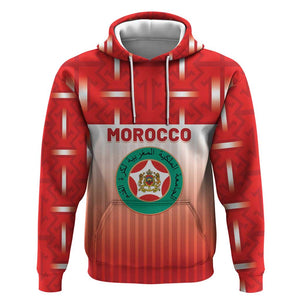 Custom Morocco Football Hoodie 1994 Retro Red Version - African Pride