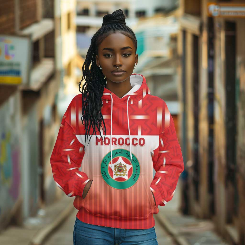 Custom Morocco Football Hoodie 1994 Retro Red Version - African Pride