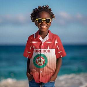 Custom Morocco Football Kid Hawaiian Shirt 1994 Retro Red Version - African Pride