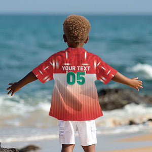 Custom Morocco Football Kid Hawaiian Shirt 1994 Retro Red Version - African Pride