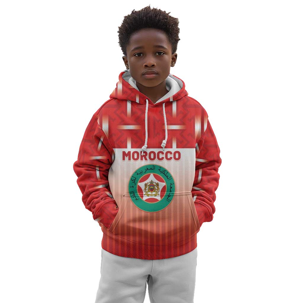 Custom Morocco Football Kid Hoodie 1994 Retro Red Version - African Pride