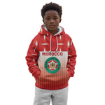 Custom Morocco Football Kid Hoodie 1994 Retro Red Version - African Pride