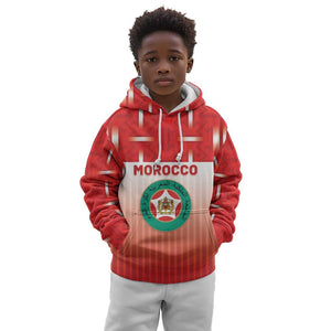 Custom Morocco Football Kid Hoodie 1994 Retro Red Version - African Pride