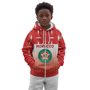 Custom Morocco Football Kid Hoodie 1994 Retro Red Version - African Pride