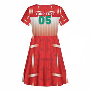 Custom Morocco Football Kid Short Sleeve Dress 1994 Retro Red Version - African Pride