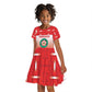 Custom Morocco Football Kid Short Sleeve Dress 1994 Retro Red Version - African Pride