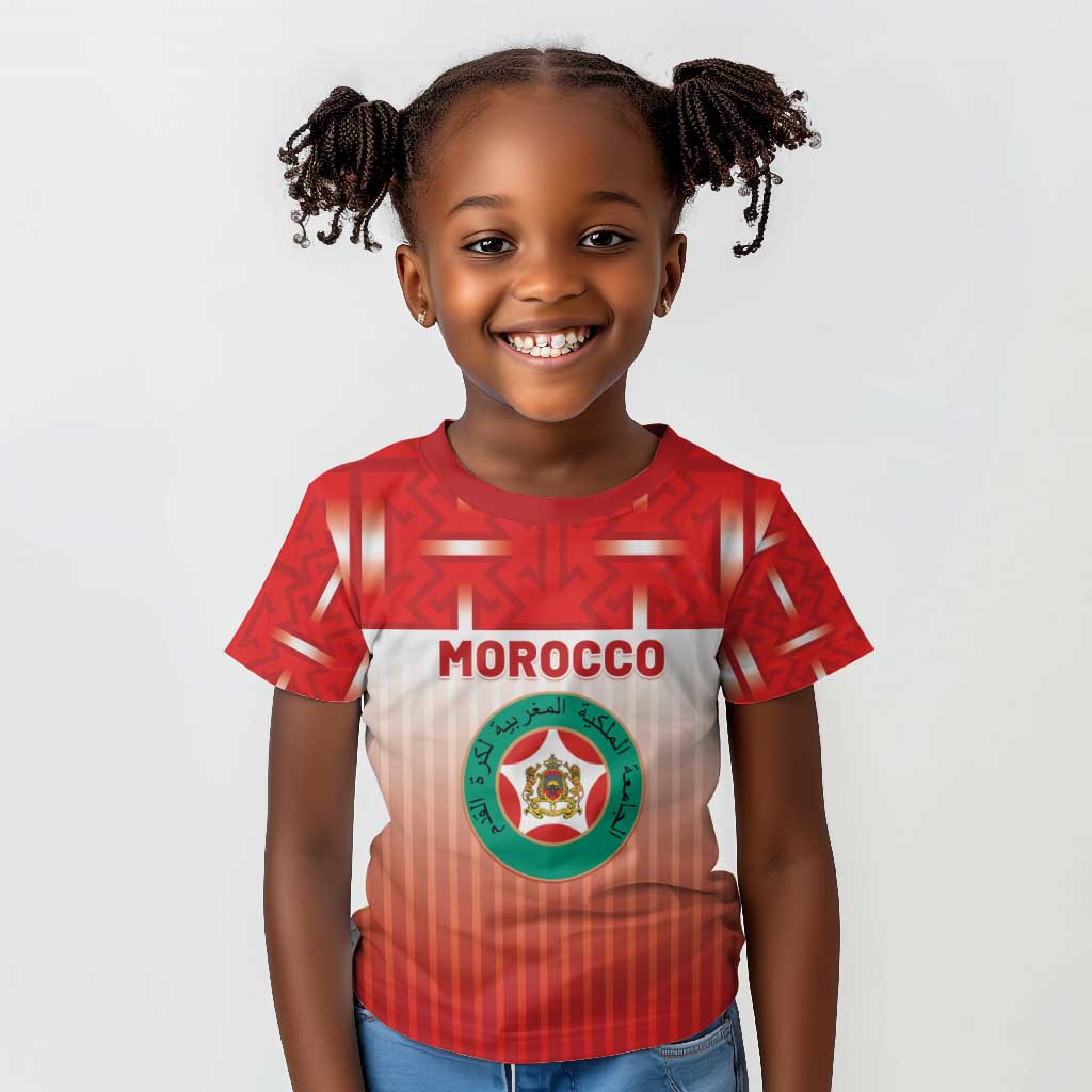 Custom Morocco Football Kid T shirt 1994 Retro Red Version - African Pride
