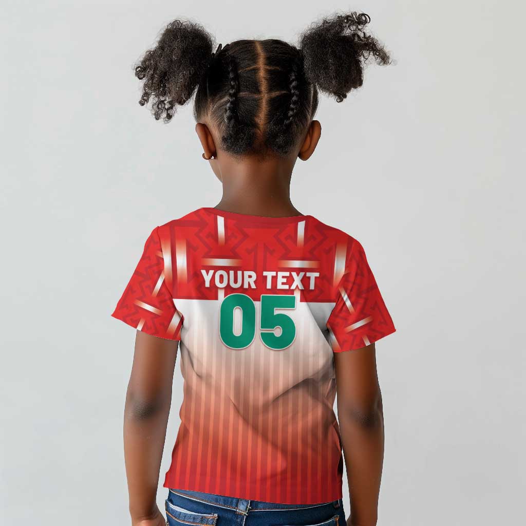 Custom Morocco Football Kid T shirt 1994 Retro Red Version - African Pride