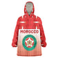 Custom Morocco Football Kid Wearable Blanket Hoodie 1994 Retro Red Version - African Pride