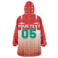 Custom Morocco Football Kid Wearable Blanket Hoodie 1994 Retro Red Version - African Pride