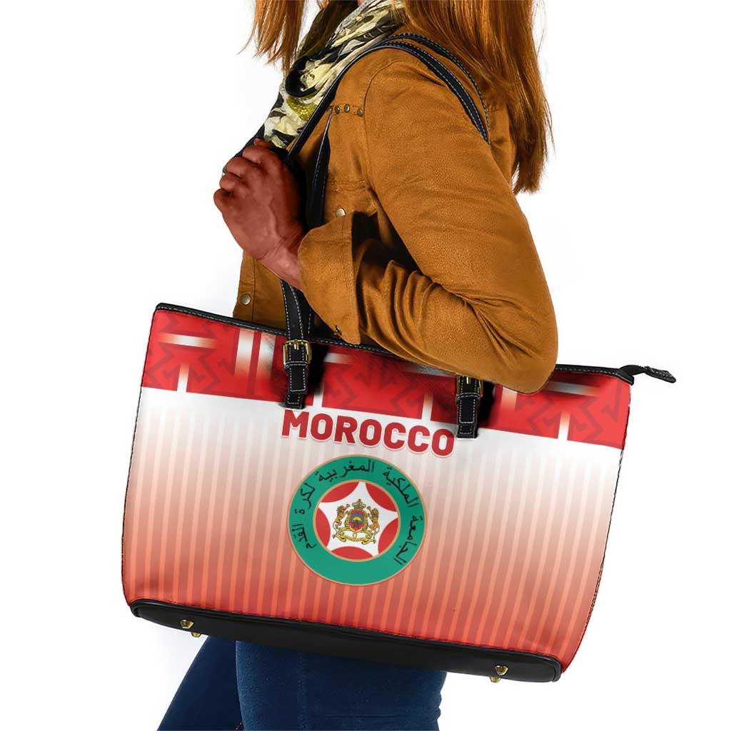 Morocco Football Leather Tote Bag 1994 Retro Red Version - African Pride