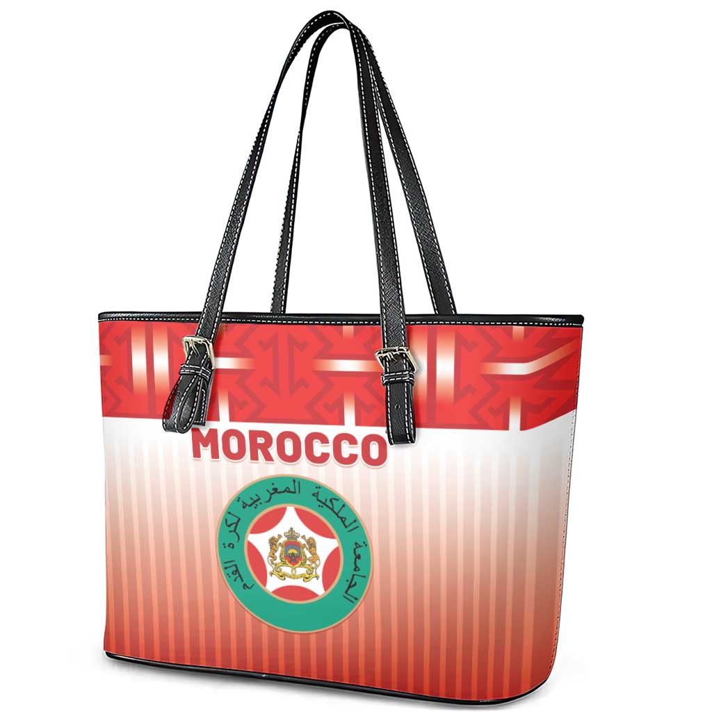 Morocco Football Leather Tote Bag 1994 Retro Red Version - African Pride