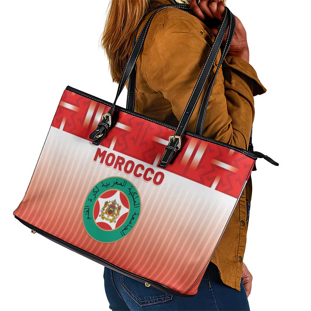 Morocco Football Leather Tote Bag 1994 Retro Red Version - African Pride