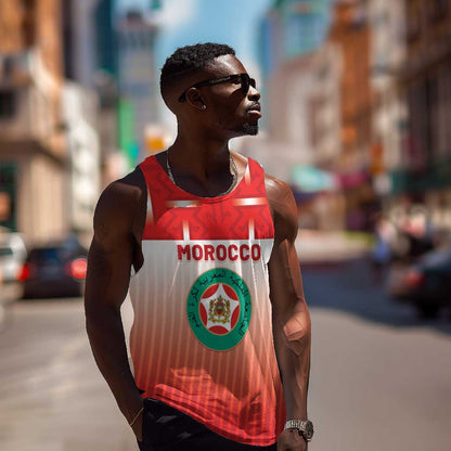 Custom Morocco Football Men Tank Top 1994 Retro Red Version - African Pride