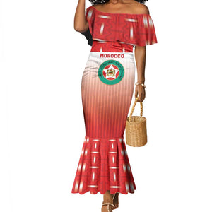 Custom Morocco Football Mermaid Dress 1994 Retro Red Version - African Pride